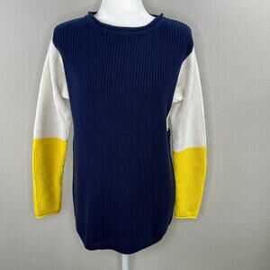 Workshop Andrea Jovine Reese Navy White Yellow Colorblock Sweater NWT Medium